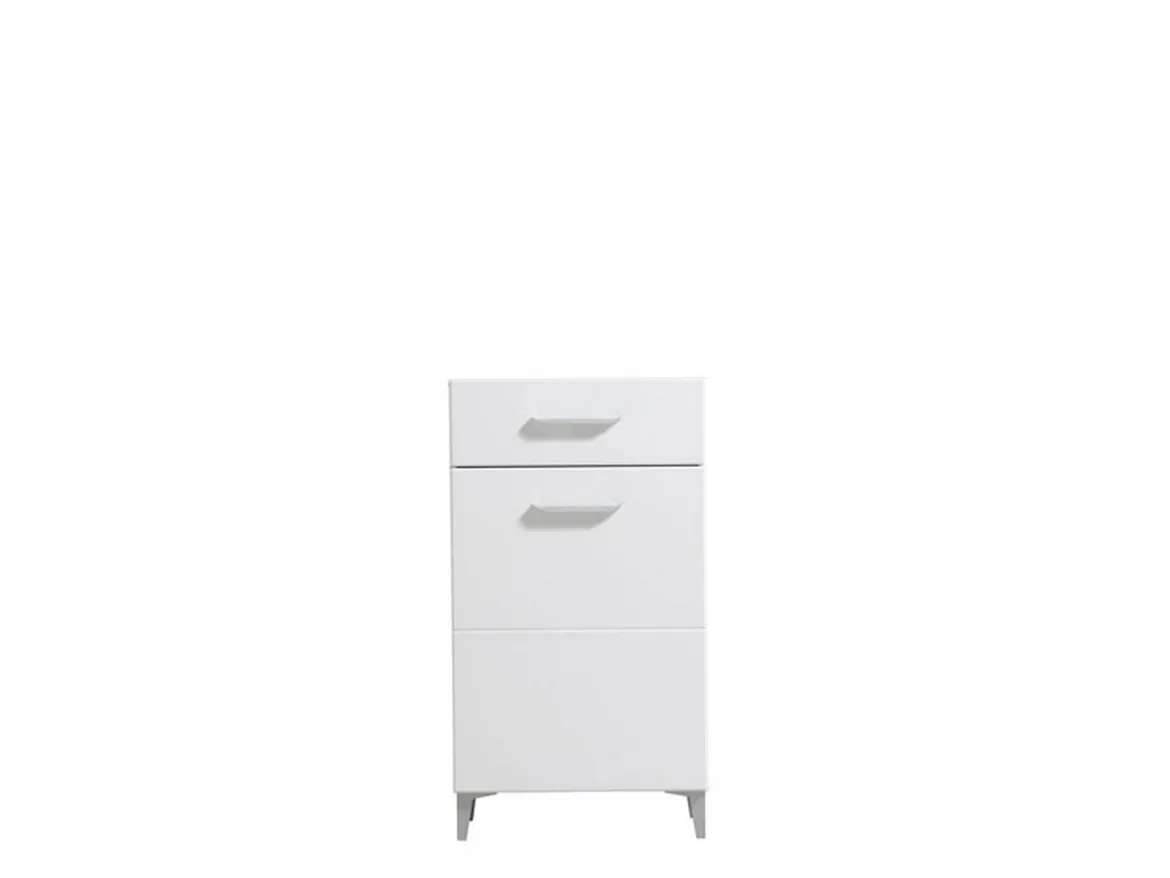 Mobile da Ingresso Bianco 2 Ripiani un Cassetto 58x35x104.5h cm, Un'anta - Ossona