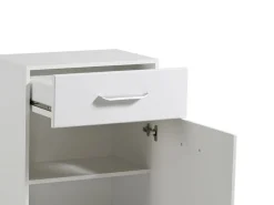 Mobile da Ingresso Bianco 2 Ripiani un Cassetto 58x35x104.5h cm, Un'anta - Ossona