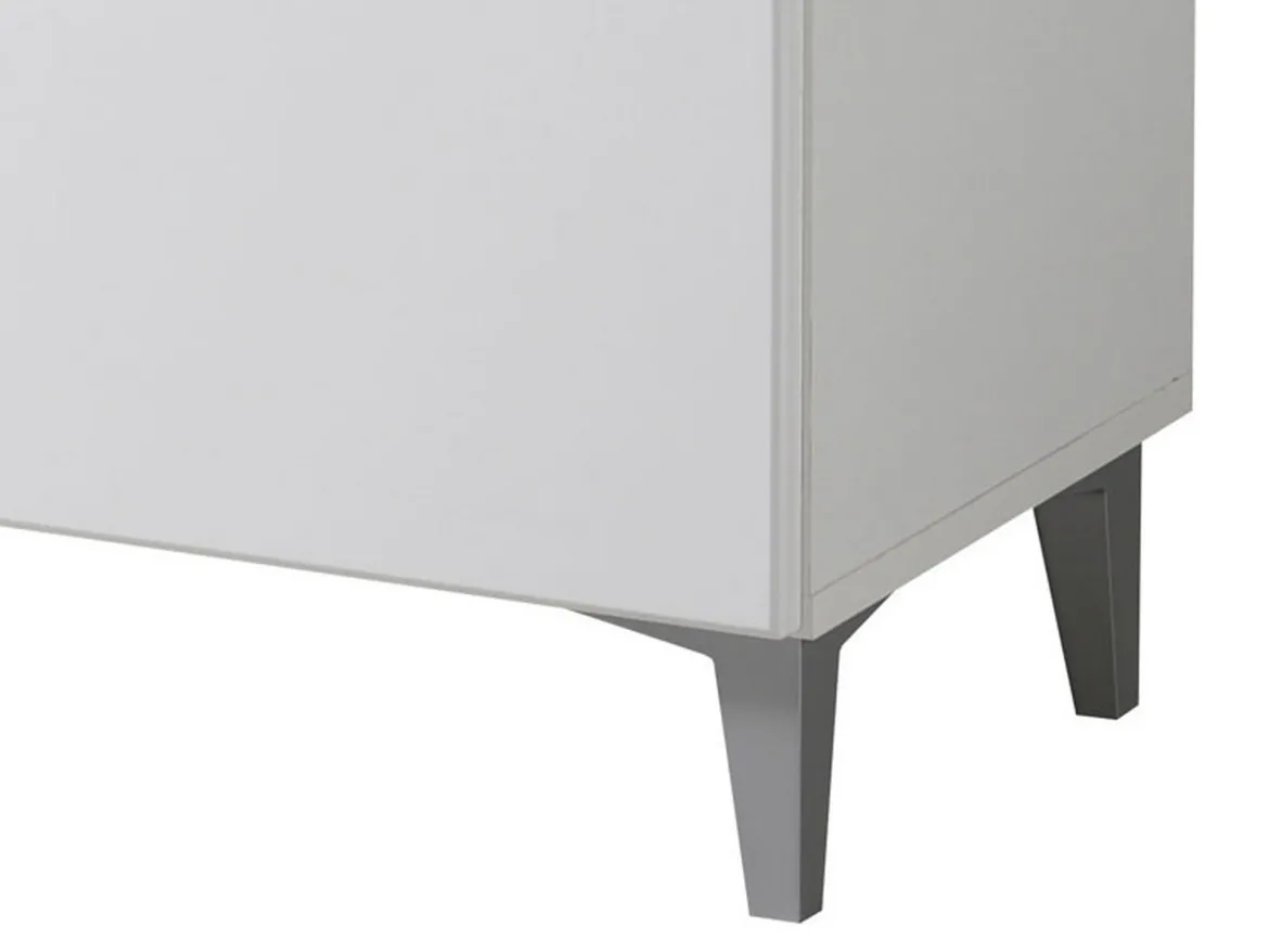 Mobile da Ingresso Bianco 2 Ripiani un Cassetto 58x35x104.5h cm, Un'anta - Ossona