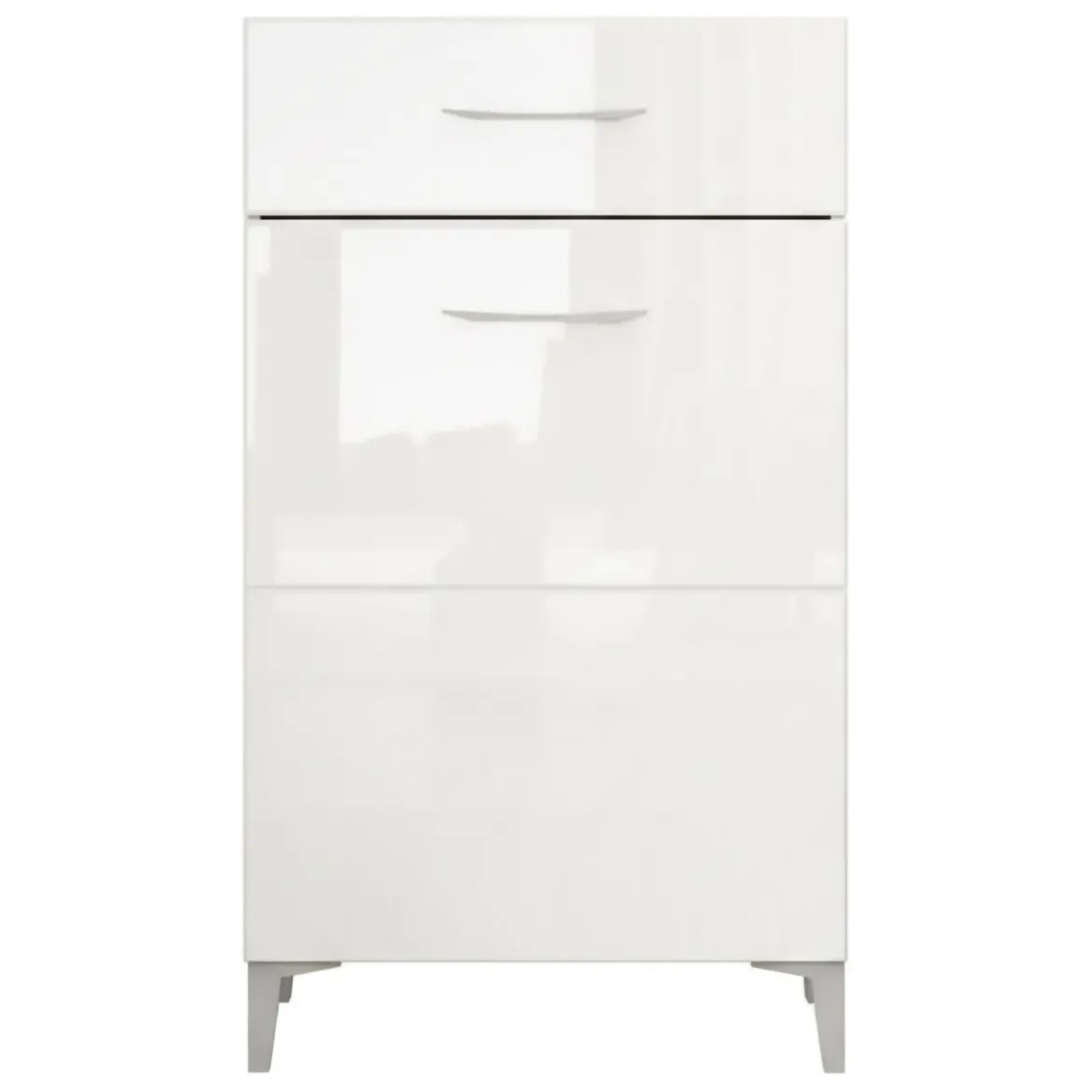 Mobile da Ingresso Bianco 2 Ripiani un Cassetto 58x35x104.5h cm, Un'anta - Ossona