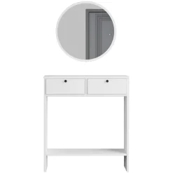 Mobile da Ingresso Bianco Specchio Incluso Modulabile 80x24x90h cm, 2 Ante - Chiarano