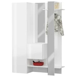 Mobile da ingresso da parete 3 ante rovere e bianco 91x94h cm - Scultore