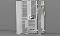Mobile da ingresso da parete 3 ante rovere e bianco 91x94h cm - Scultore