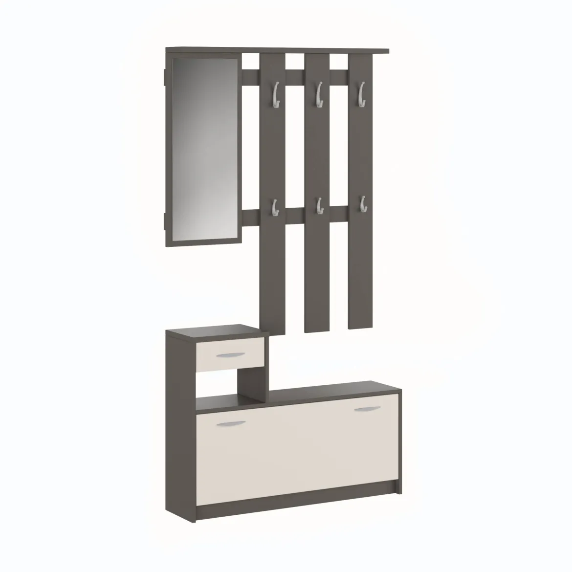 Mobile da ingresso Garolfo, 100x25h180 cm, Beige e Grigio