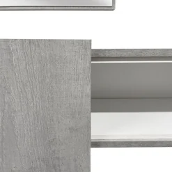 Mobile da Ingresso Grigio Cemento Installazione Sospesa Materiale Struttura in Legno Nobilitato 63x27x78h cm, Sfumatura Colore Struttura Cemento