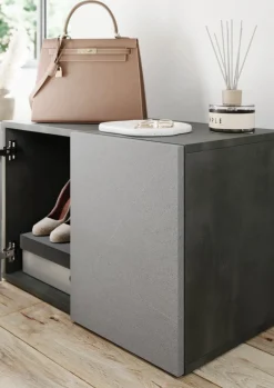 Mobile da Ingresso Grigio 2 Paia con Scarpiera 63x35x41h cm, 2 Ante - Scorrano