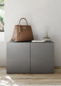 Mobile da Ingresso Grigio 2 Paia con Scarpiera 63x35x41h cm, 2 Ante - Scorrano
