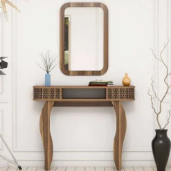 Mobile da Ingresso Marrone Noce Nero 8 Ripiani Appendiabiti 90x35x200h cm, Apertura Battente - Pecchi