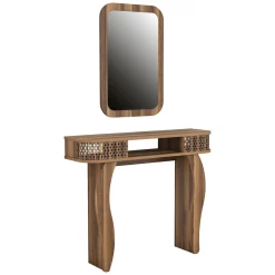 Mobile da Ingresso Marrone Noce Nero 8 Ripiani Appendiabiti 90x35x200h cm, Apertura Battente - Pecchi