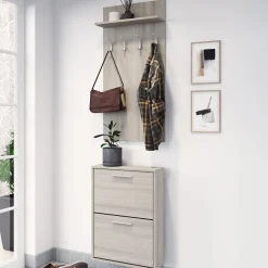 Mobile da Ingresso Marrone Olmo Appendiabiti Apertura a Ribalta 54x28x181h cm, 2 Ante - Sestola