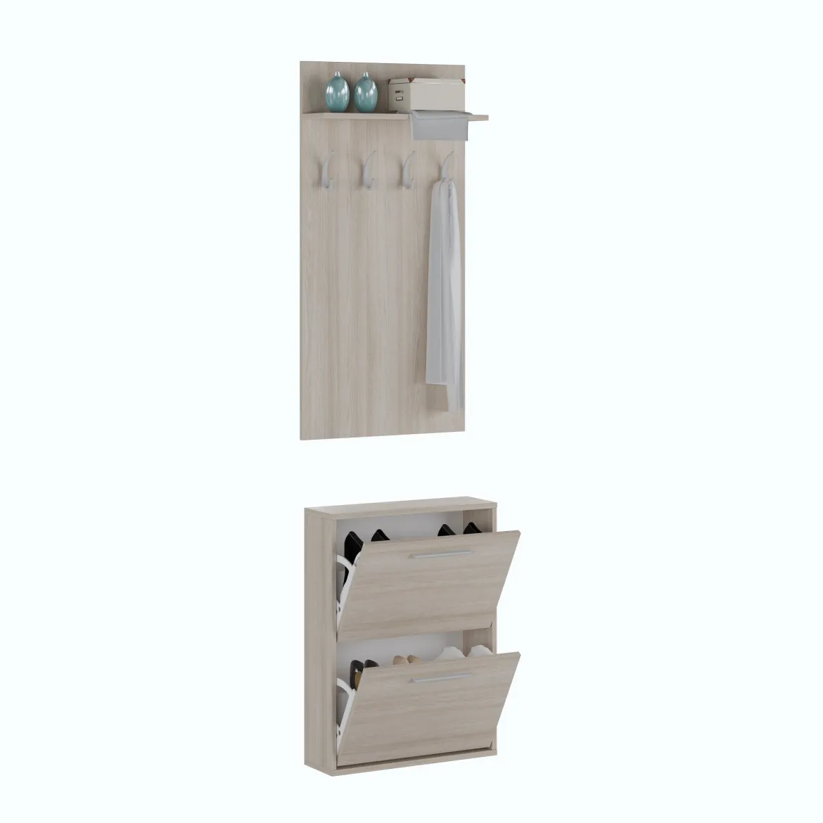 Mobile da Ingresso Marrone Olmo Appendiabiti Apertura a Ribalta 54x28x181h cm, 2 Ante - Sestola