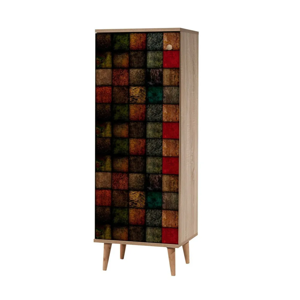 Mobile da Ingresso Marrone Quercia Nero Antracite 16 Paia Cassetti 50x38x135h cm, 7 Ripiani - Podgorica