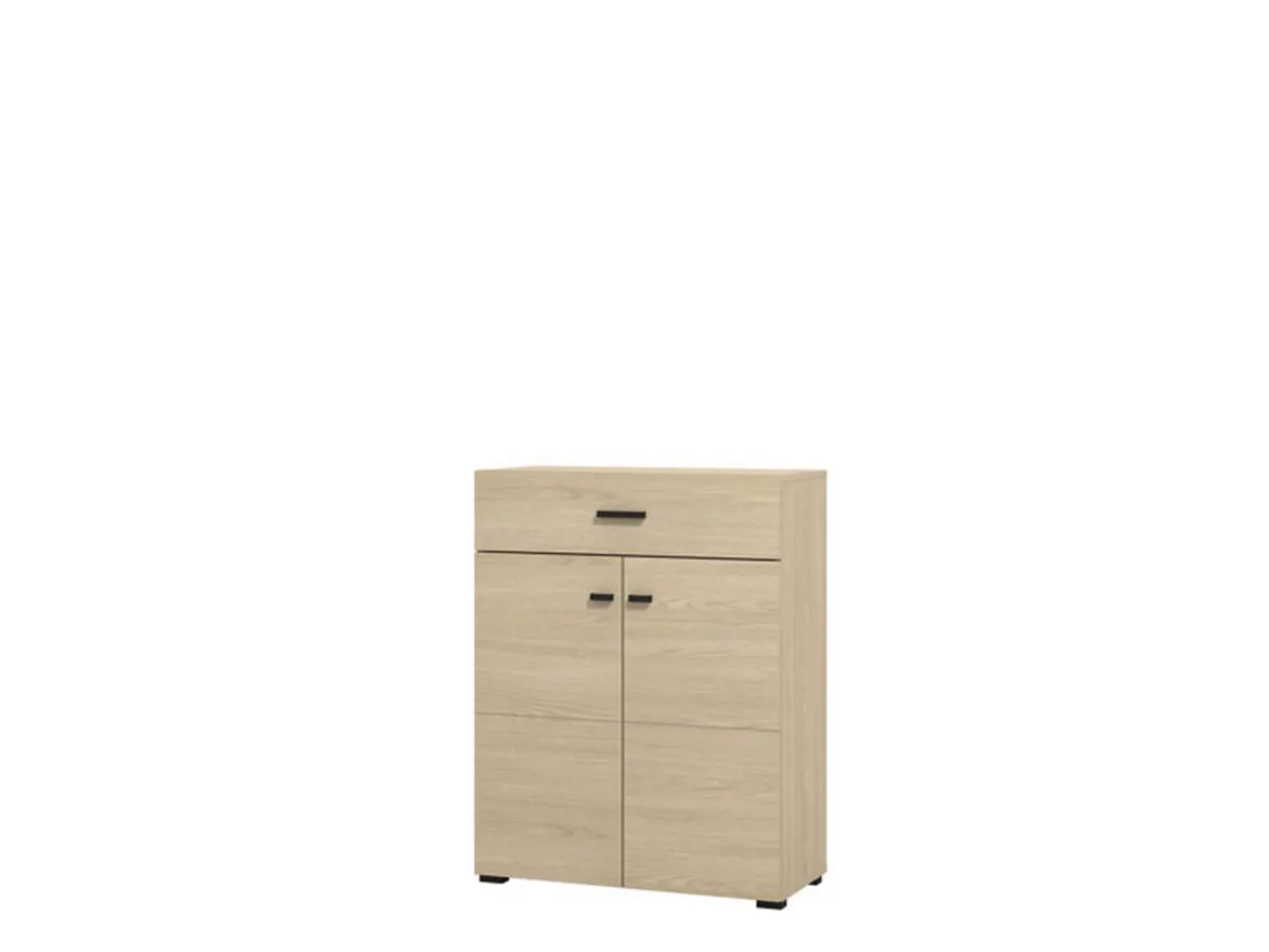 Mobile da Ingresso Marrone Rovere Grigio Specchio Incluso 4 Ripiani 100x29x191.5h cm, Appendiabiti - Tonengo