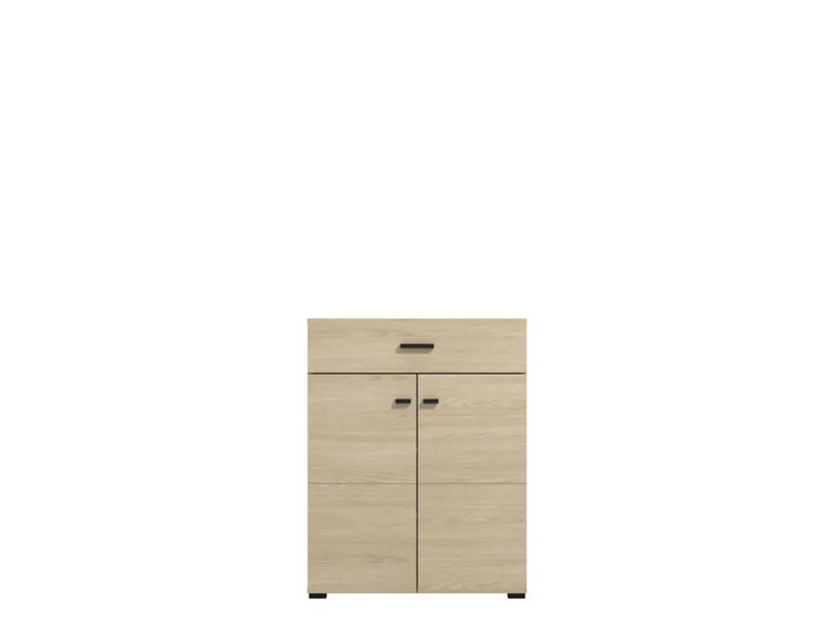 Mobile da Ingresso Marrone Rovere Grigio Specchio Incluso 4 Ripiani 100x29x191.5h cm, Appendiabiti - Tonengo