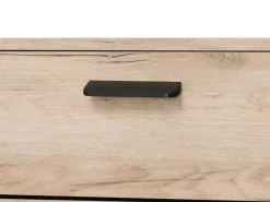 Mobile da Ingresso Marrone Rovere Nero un Cassetto 2 Ripiani 53.5x35x100.5h cm, Un'anta - Sezzadio