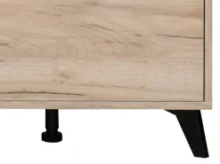 Mobile da Ingresso Marrone Rovere Nero un Ripiano Un'anta 68x35x52.5h cm, 2 Vani - Lainate