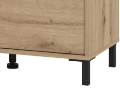 Mobile da Ingresso Marrone Rovere Nodi Nero un Ripiano 2 Ante 80x40x57h cm, 2 Vani - Varmo