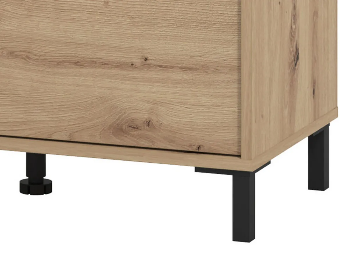 Mobile da Ingresso Marrone Rovere Nodi Nero un Ripiano 2 Ante 80x40x57h cm, 2 Vani - Varmo