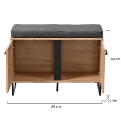 Mobile da Ingresso Marrone Rovere Nodi Specchio Incluso un Ripiano 79x19.5x132h cm, Appendiabiti - Lanze