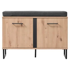 Mobile da Ingresso Marrone Rovere Nodi Specchio Incluso un Ripiano 79x19.5x132h cm, Appendiabiti - Lanze