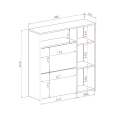 Mobile da ingresso Scultore, 92x27h94 cm, Antracite e Cemento
