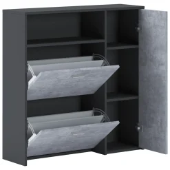 Mobile da ingresso Scultore, 92x27h94 cm, Antracite e Cemento