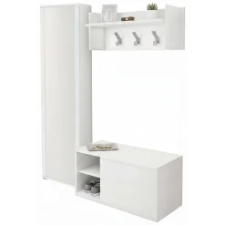 Mobile da ingresso sospeso 2 ante bianco e cemento 90x45h cm - Tanzanite