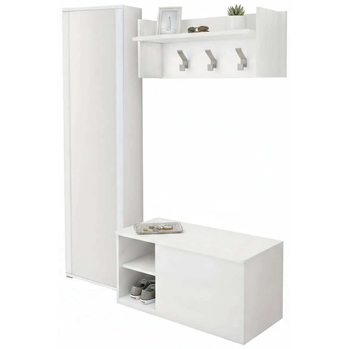 Mobile da ingresso sospeso 2 ante bianco 90x45h cm - Tanzanite