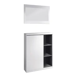 Mobile da ingresso sospeso bianco e grigio cenere 79x108h cm - Volturno