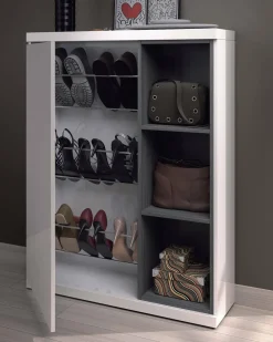 Mobile da ingresso sospeso bianco e grigio cenere 79x108h cm - Volturno