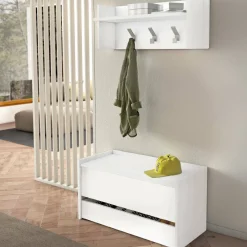 Mobile da ingresso sospeso con cassetto bianco 90x46h cm - Actinolite