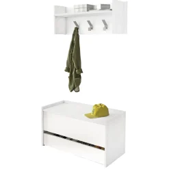 Mobile da ingresso sospeso con cassetto bianco 90x46h cm - Actinolite
