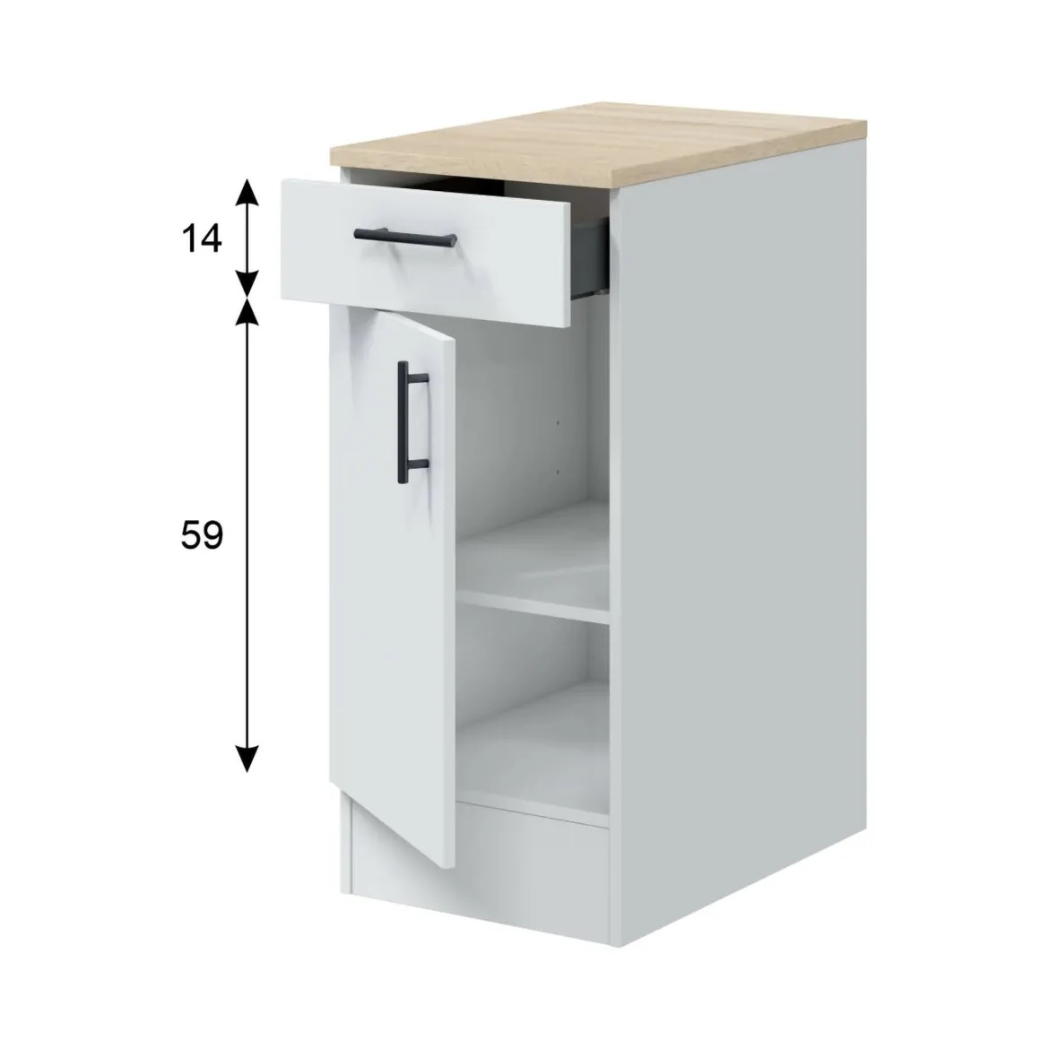 Mobile dispensa 40x90h cm bianco e rovere - Orvia