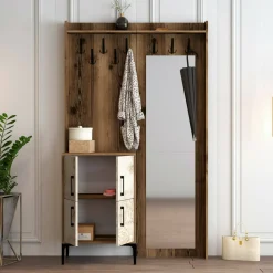 Mobile ingresso 2 ante noce e bianco 120x200h cm - Isidore