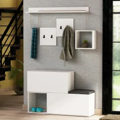 Mobile ingresso a scacchi sospeso 2 ante bianco 120x76h cm - Lariana
