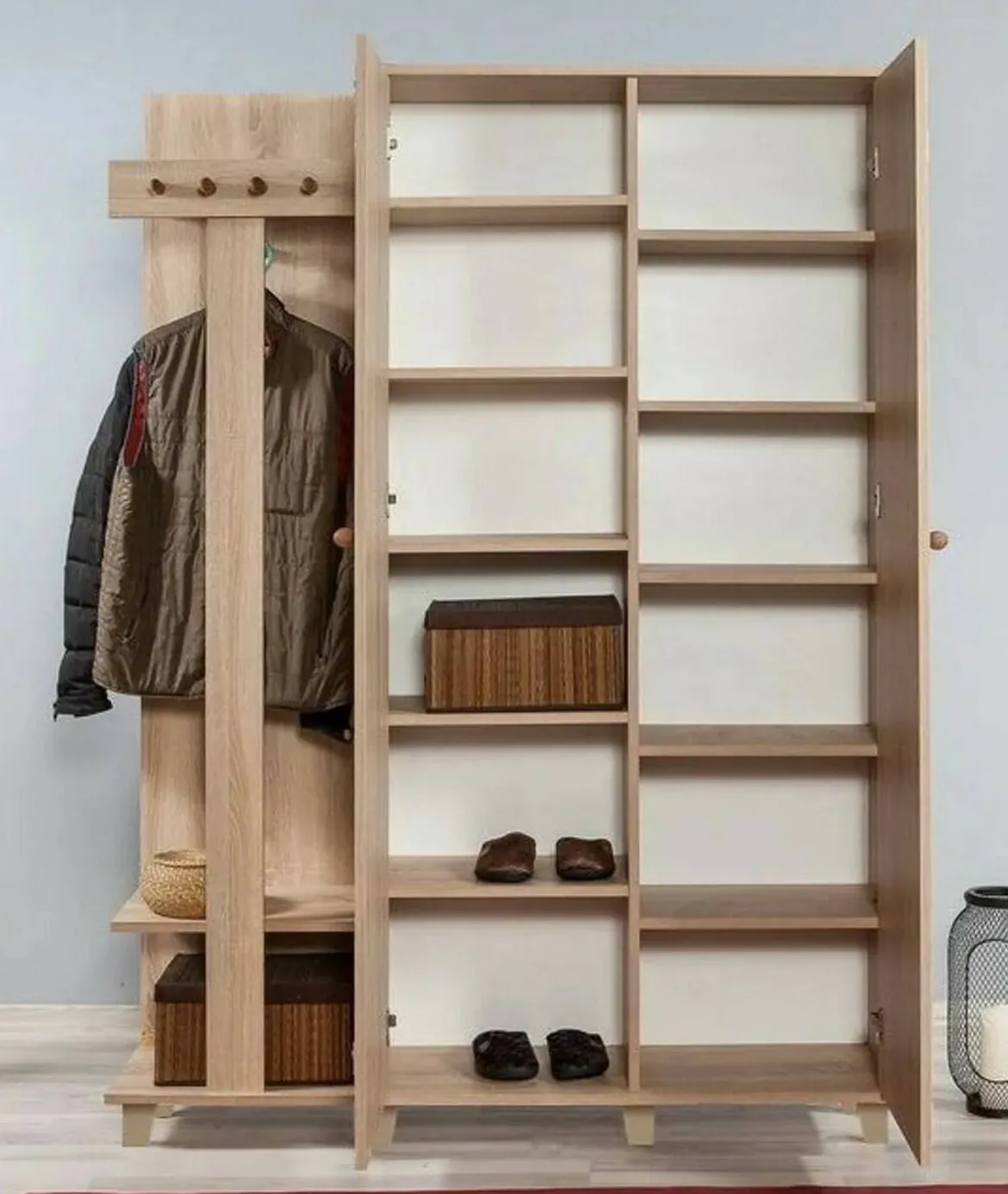 Mobile ingresso cannettato 2 ante quercia 135x194h cm - Liana