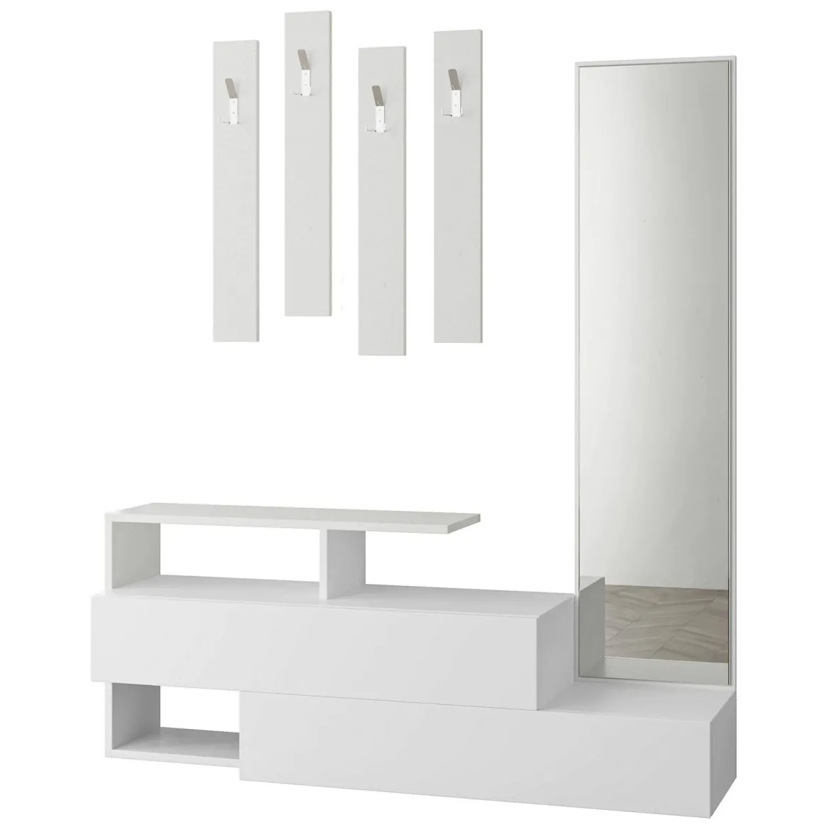Mobile ingresso da parete 3 ante bianco 170x190h cm - Barengo
