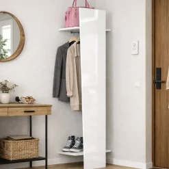 Mobile ingresso moderno da parete bianco lucido 50x200h cm - Allinko