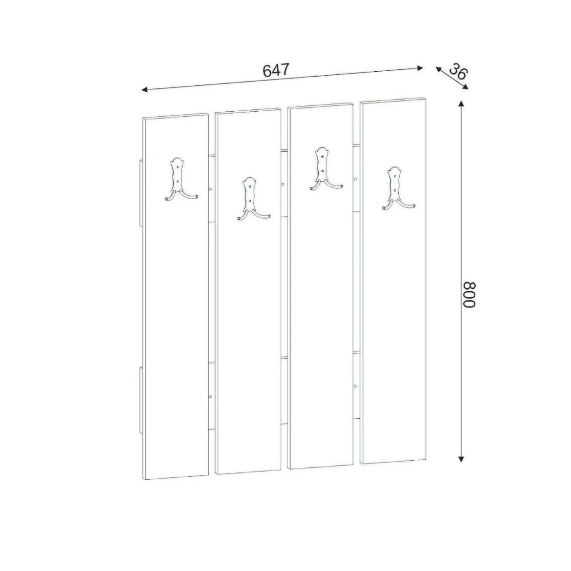 Mobile ingresso sospeso bianco 64x80h cm - Joachim