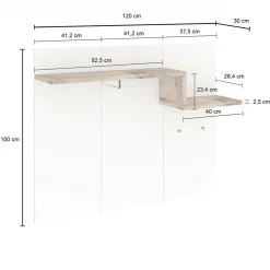 Mobile ingresso sospeso bianco lucido e ardesia 50x140h cm - Etesia