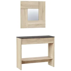Mobile ingresso sospeso con cassetto rovere e noce 92x79h cm - Alwin