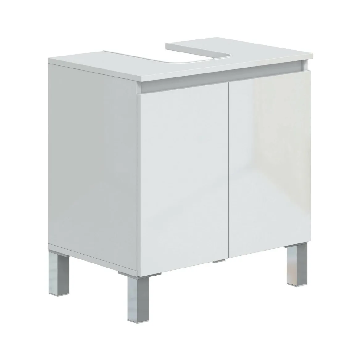 Mobile lavabo 2 ante 60x40x63h cm bianco lucido - Jerome