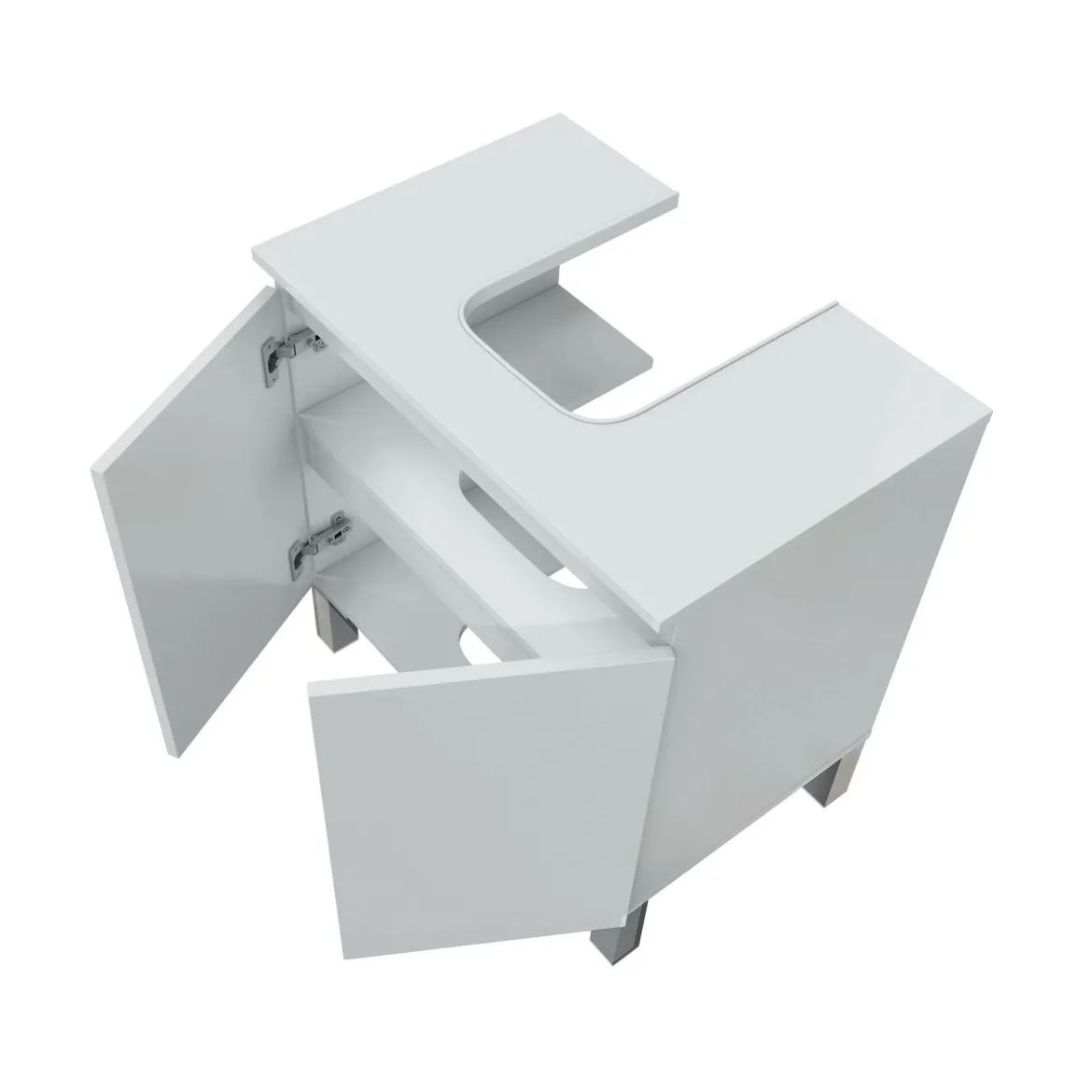 Mobile lavabo 2 ante 60x40x63h cm bianco lucido - Jerome