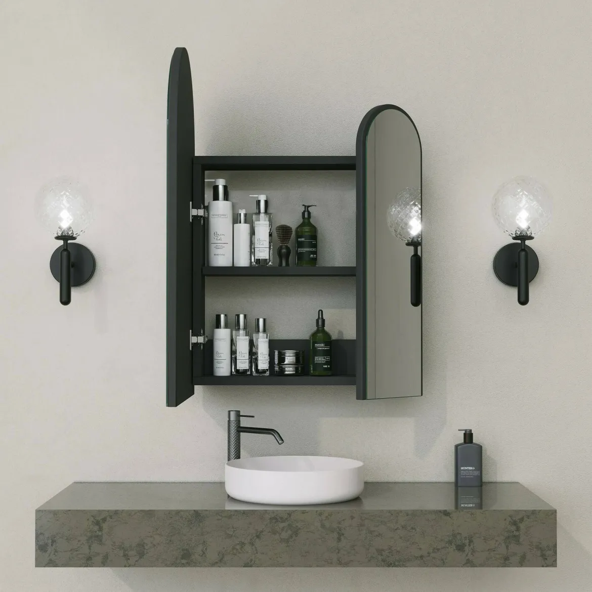 Mobile lavabo 2 ante 50x12x45h cm nero - Paramaribo