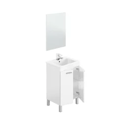 Mobile lavabo sospeso con specchio 50x80x40h cm rovere - Almenia