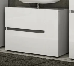 Mobile lavandino 1 anta e 1 cassetto 83x34x62h cm bianco lucido - Alamo