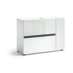 Mobile lavandino 1 anta e 1 cassetto 83x34x62h cm bianco lucido - Alamo