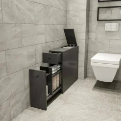Mobile lavandino 2 cassetti 20x60x55h cm antracite - Isidora