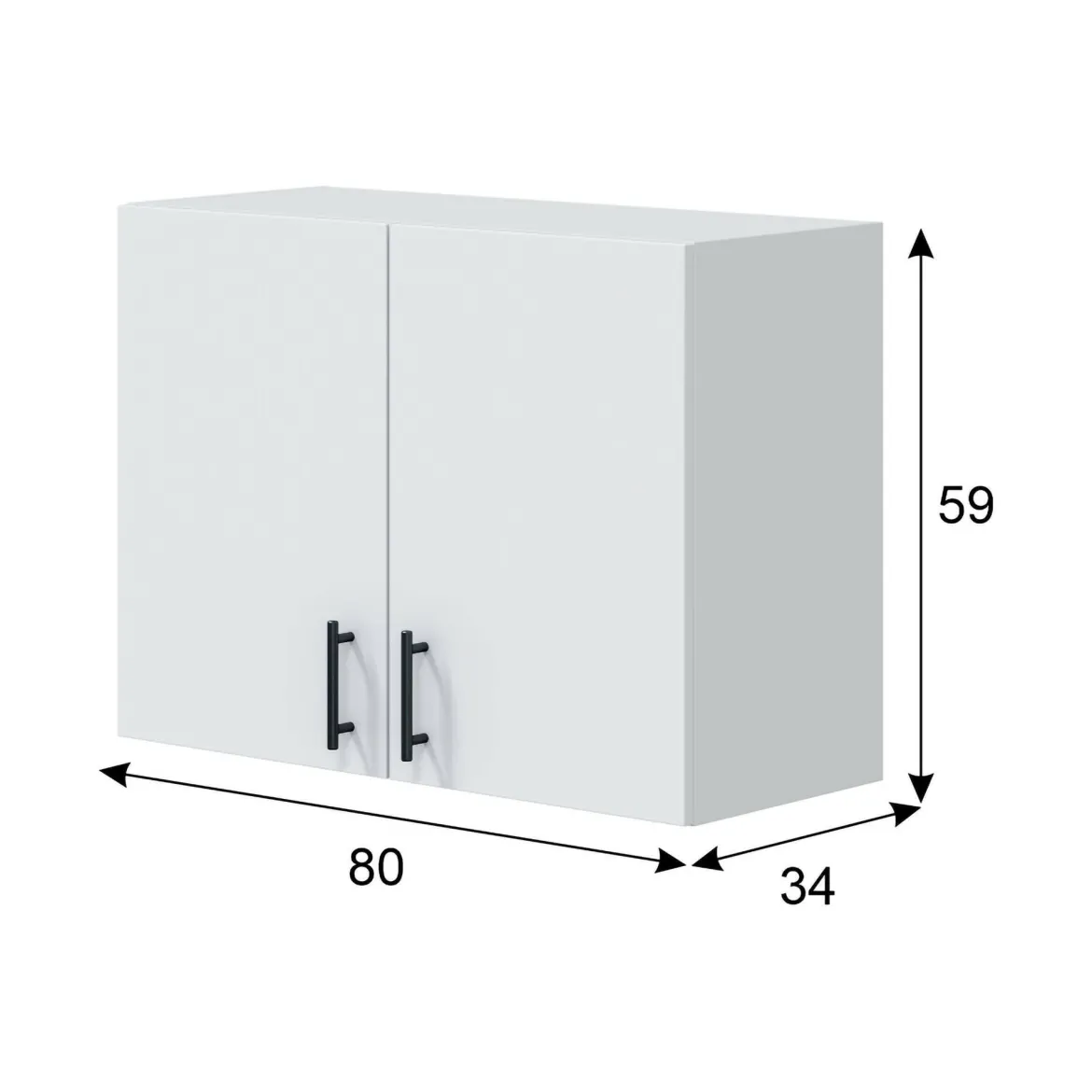 Mobile pensile 2 ante 80x59h cm bianco - Thyra