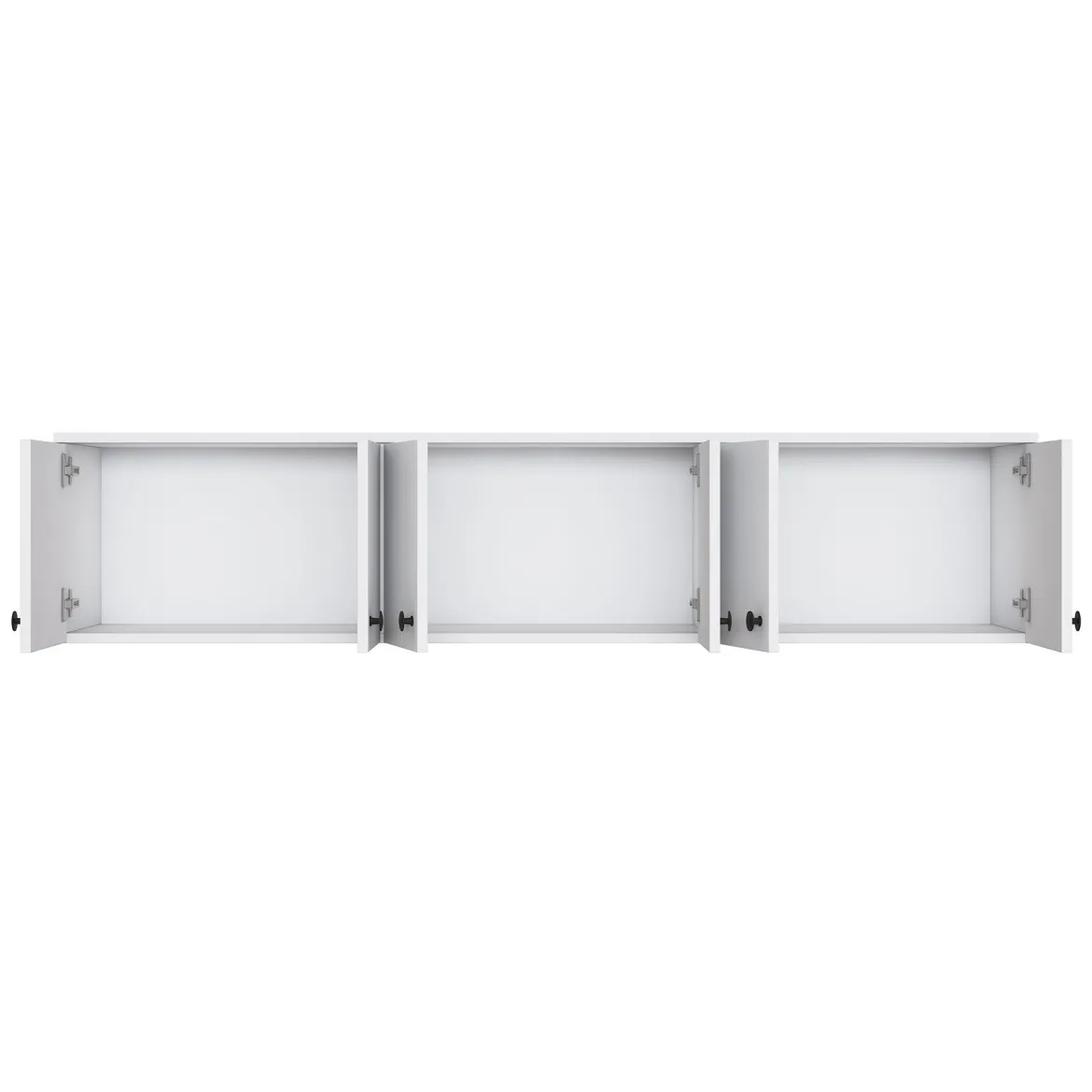 Mobile Pensile Bianco Bianco 6 Ante 3 Vani 180x44h cm, Apertura Battente - Jelsi